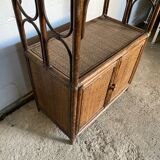 Vintage rattan bookcase 70s