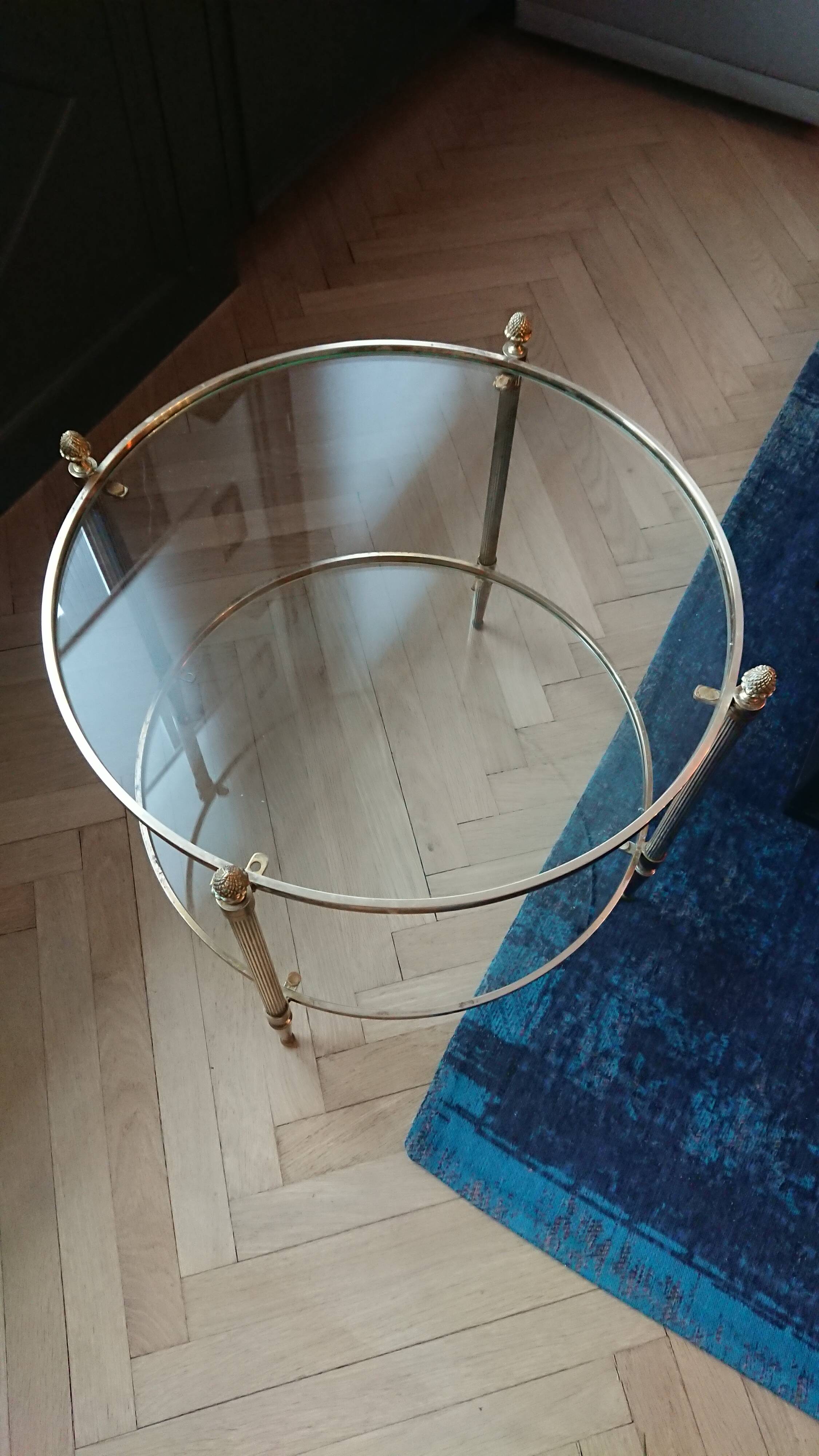 Brass and glass coffee table