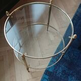 Brass and glass coffee table