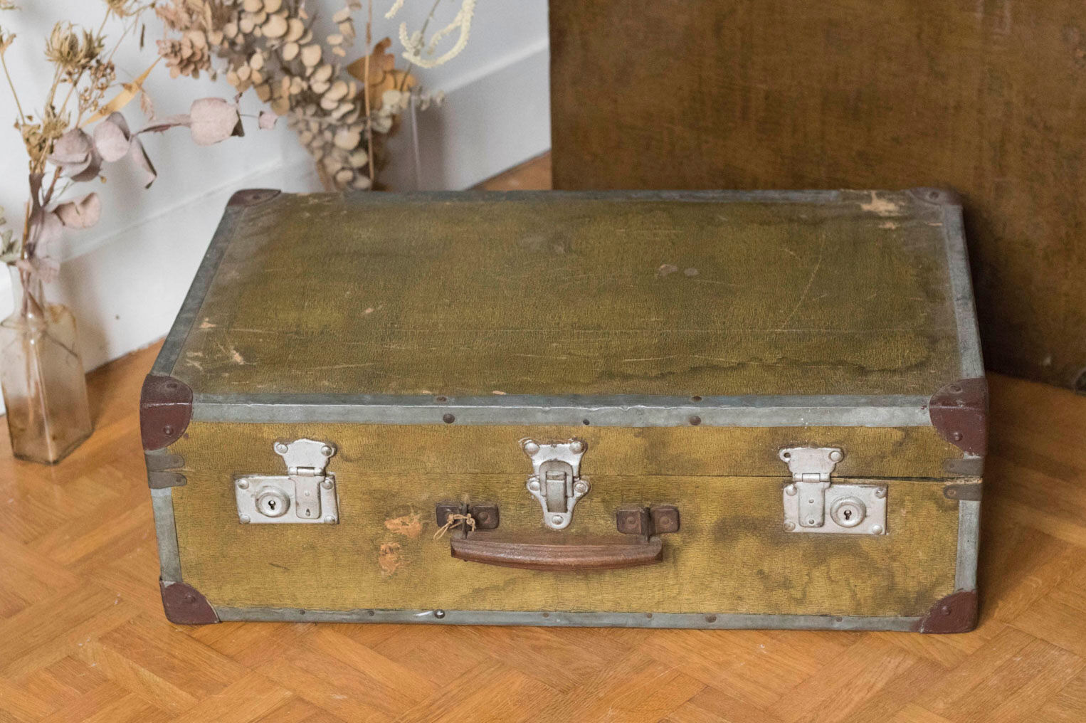 Antique suitcase - vintage travel trunk