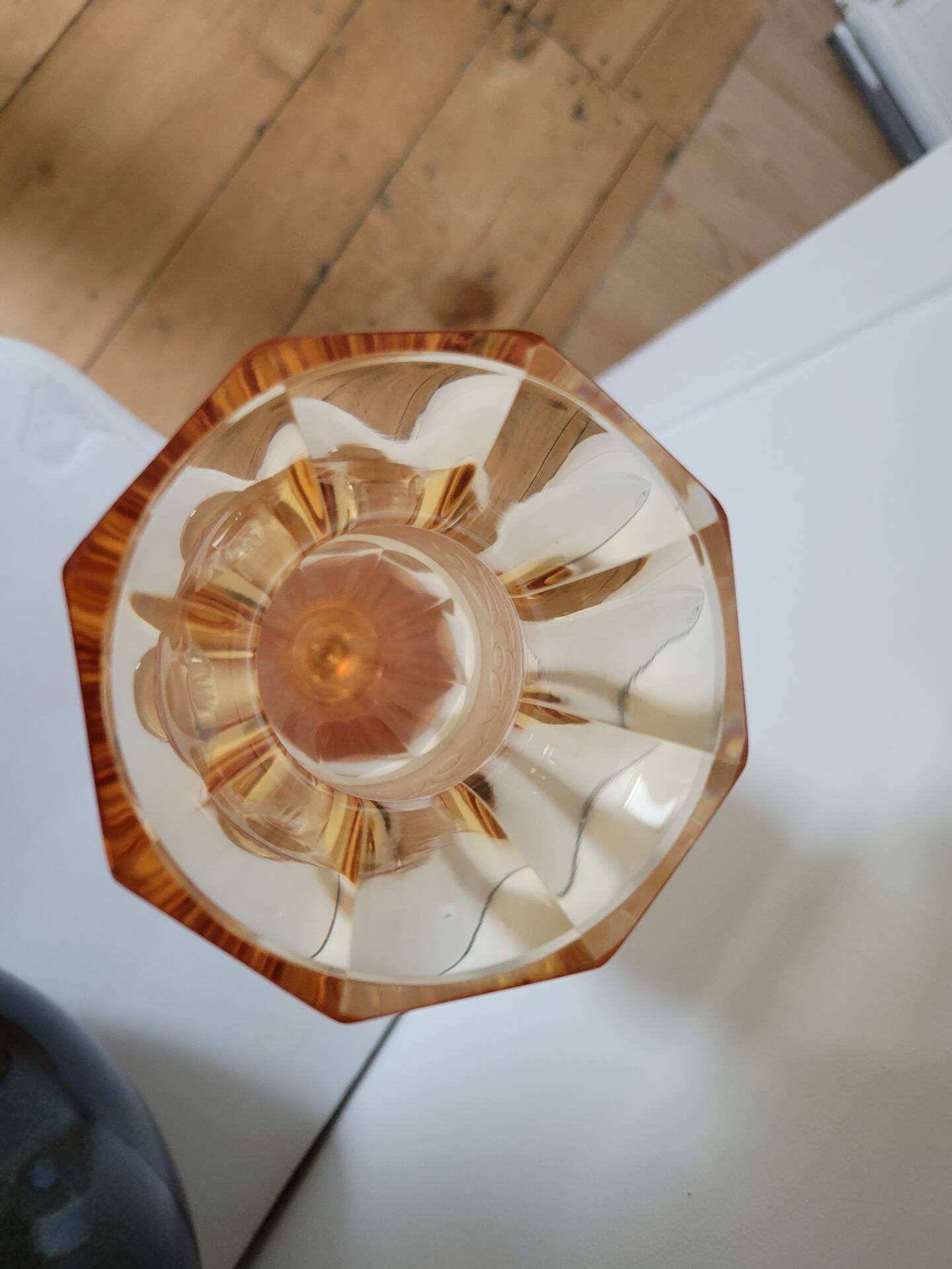 Art Nouveau cut crystal single flower vase
