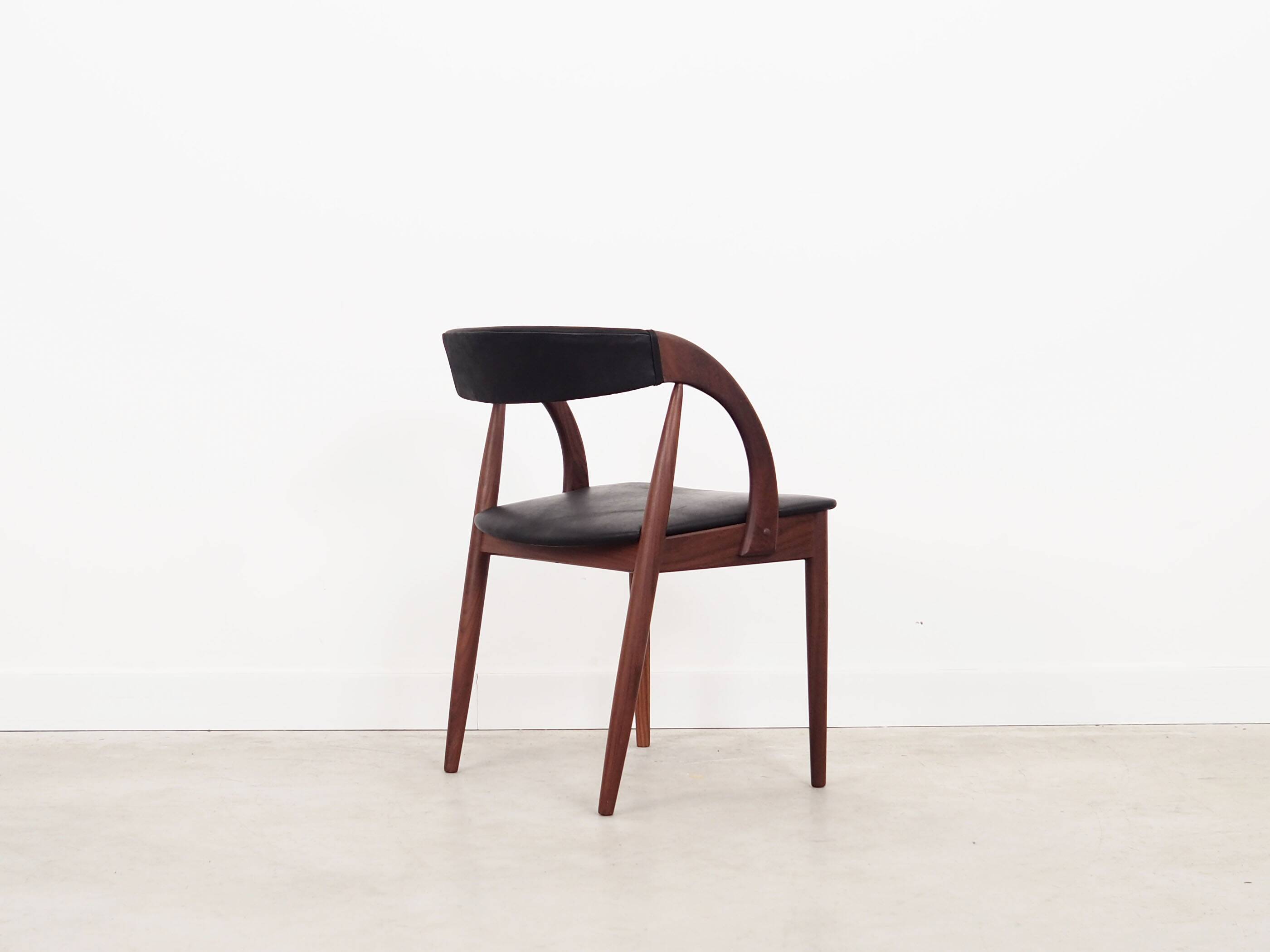 Ensemble de quatre chaises en teck, design danois, années 1970, fabricant : Orte Mobelfabrik