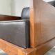 Modernist armchair in exotic wood and leather