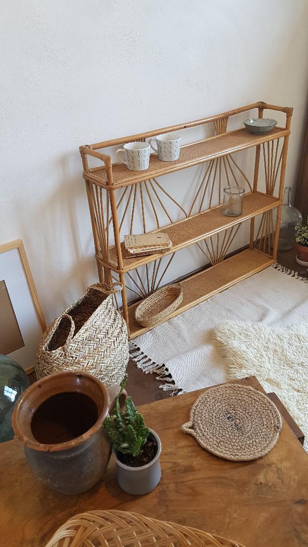 Shelves wicker vintage 100x82cm