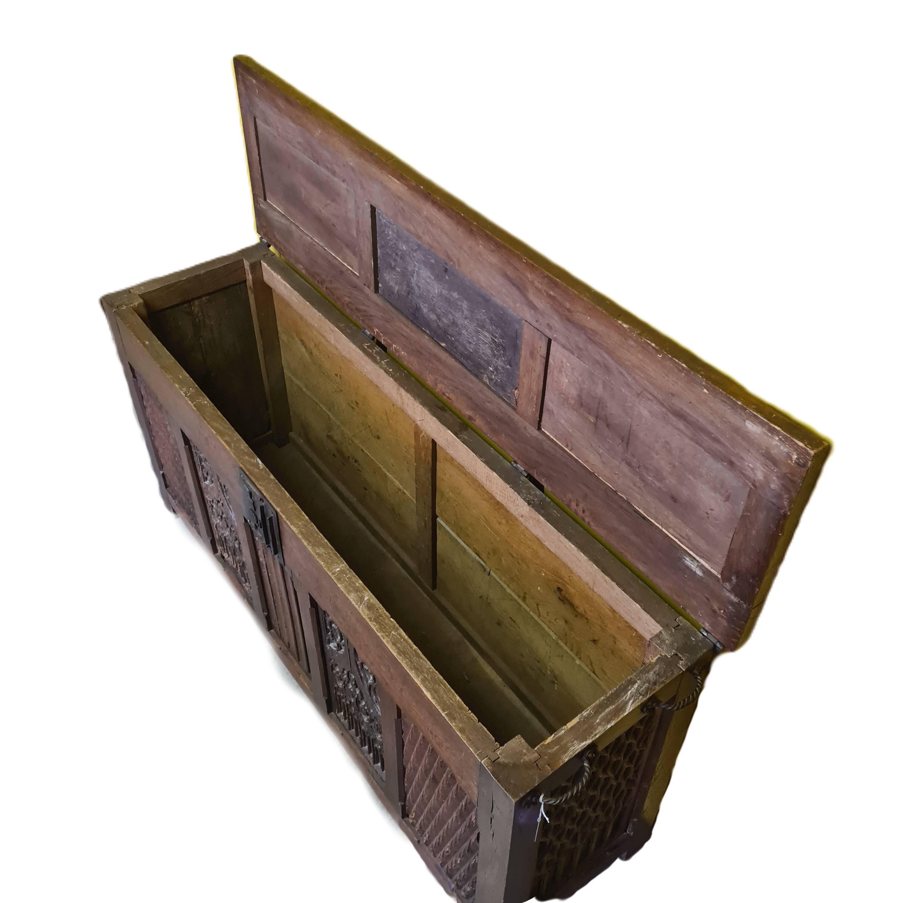 Oak chest with Gothic panels, France, 16th century