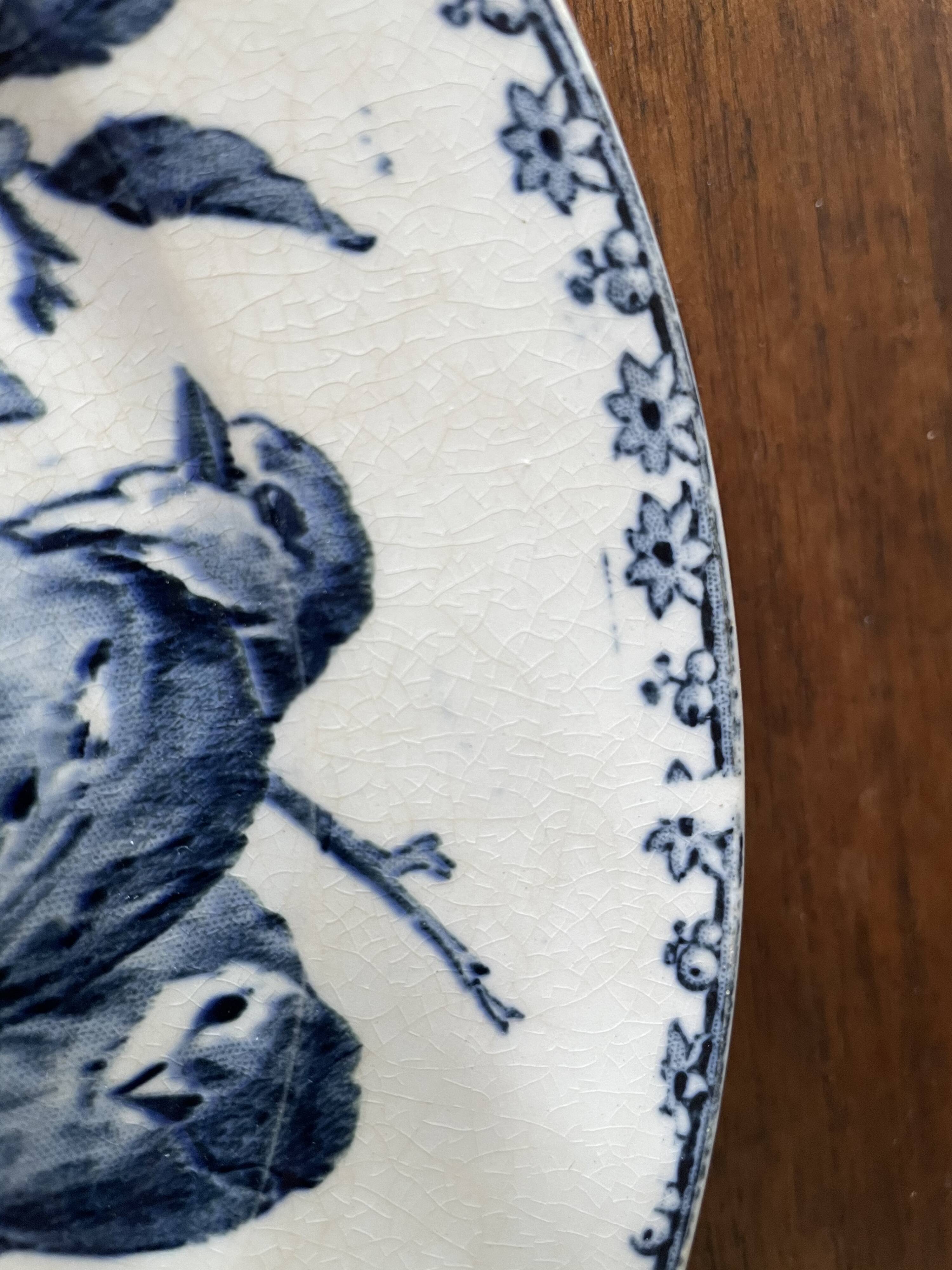 Flat plates Sarreguemines Iron Earth model Blue favorite