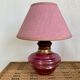 Glass lamp, wood, lampshade, fabric cable 2 m
