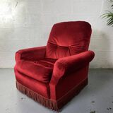 Red Club Chair with Fringe