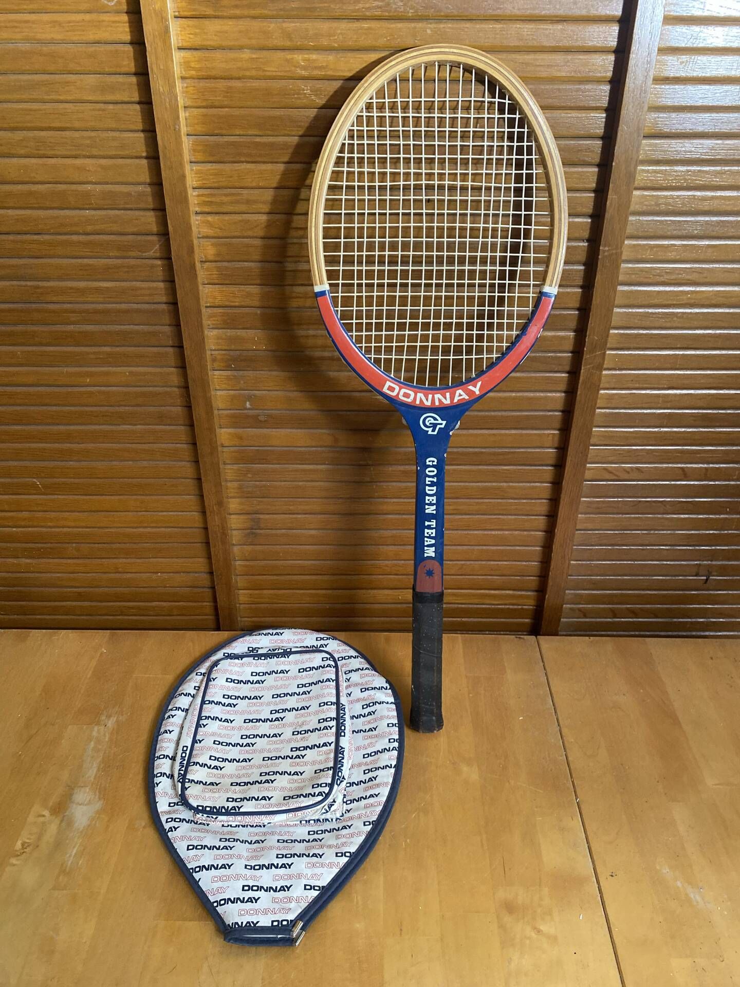 Vintage donnay wooden tennis racket + sports cover