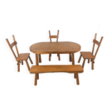 Vintage brutalist dining set, 1960s