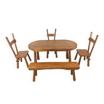 Vintage brutalist dining set, 1960s