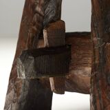 Rustic Hand-Carved Side Table, France, 19th Century