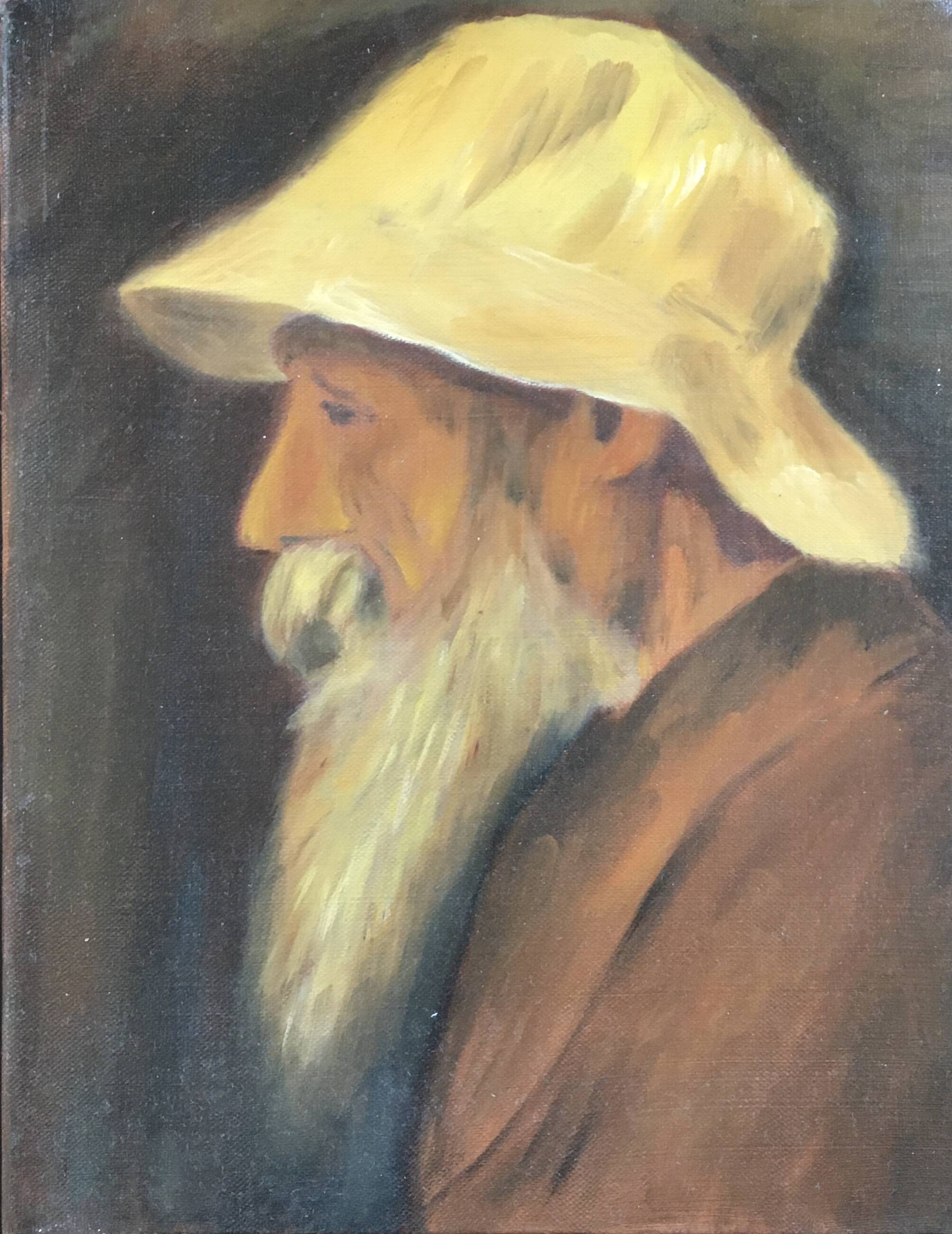 Chinese portrait table with a hat