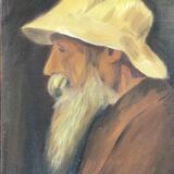 Chinese portrait painting with hat