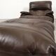 Ligne Roset Marsala - fauteuil and ottman - brown leather