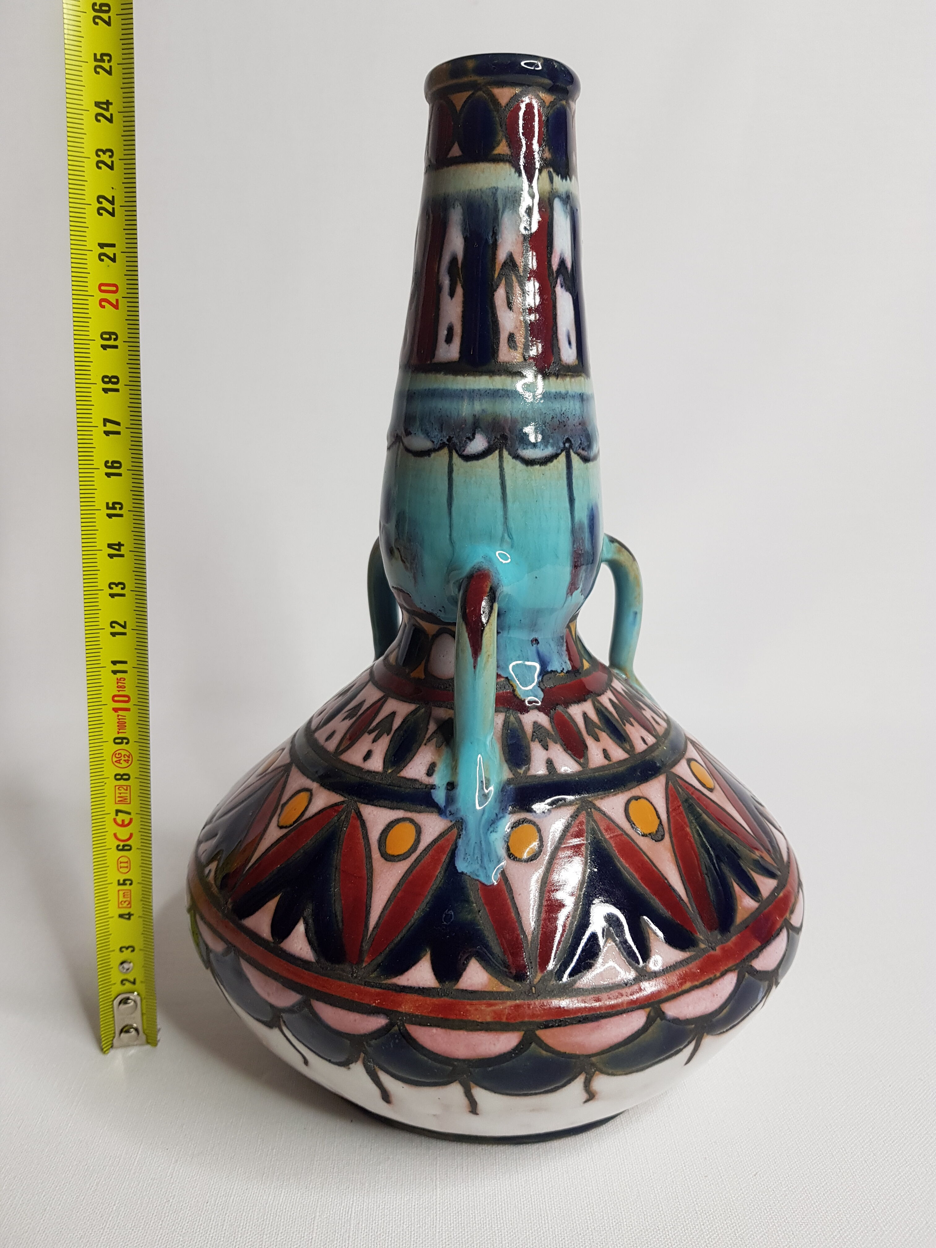 Old colorful earthenware vase 1930