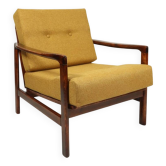 Scandinavian armchair yellow ocher design by Z. Baczyk