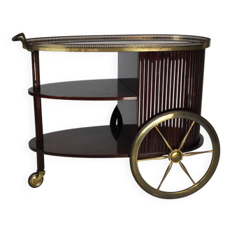 Chariot de bar italien de style Mid-Century avec volet, années 1950