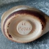 Old ceramic flower stick in the shape of an owl from the 60s signed the potter chin