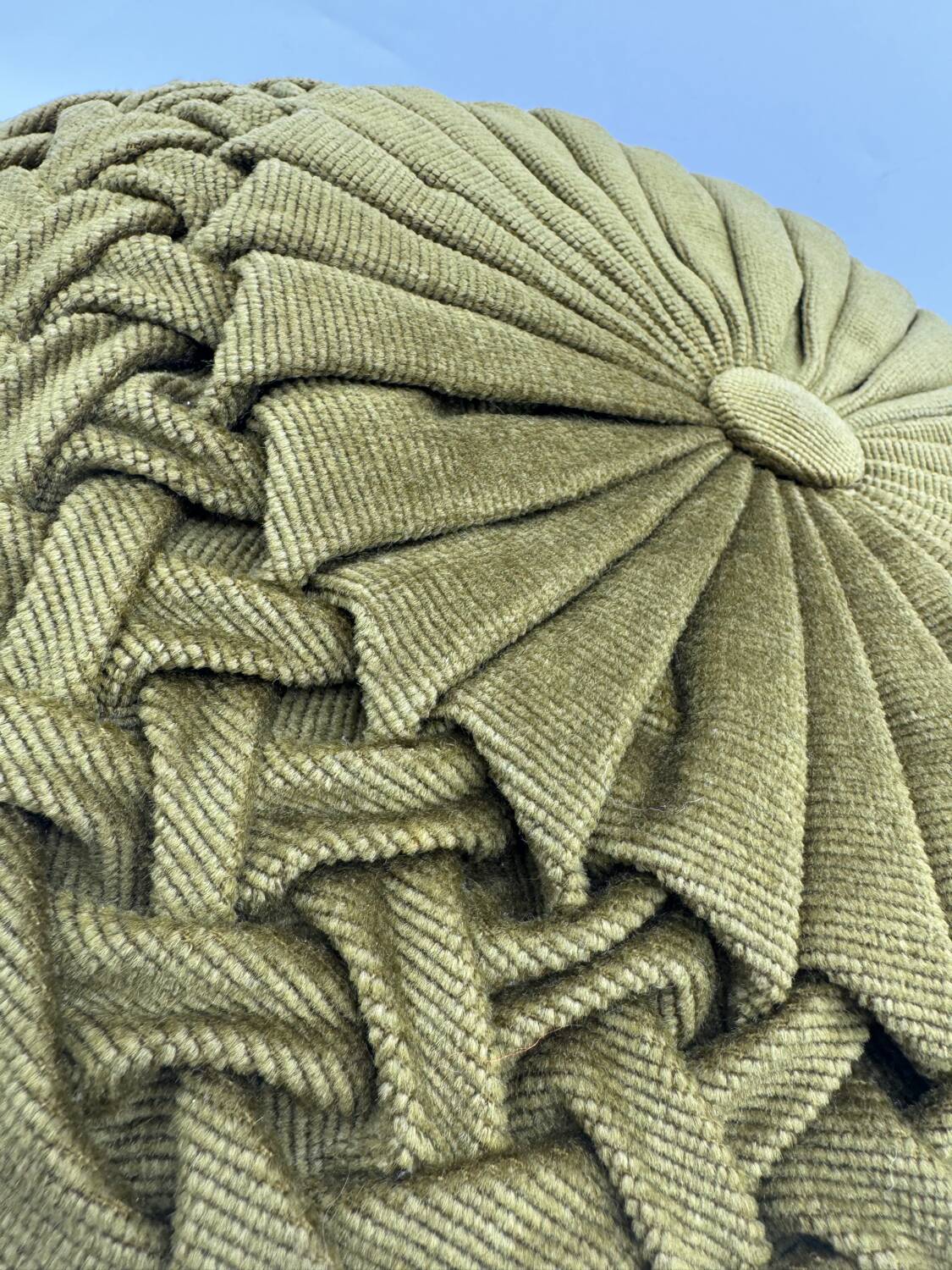 Vintage velvet round cushion