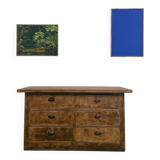 Solid oak trade counter, six drawers, France, circa 1920.