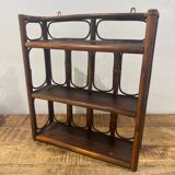 Vintage rattan wall shelf