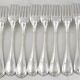 Christofle Spatours 12 table forks, 20.7 cm, silver-plated metal in perfect condition.