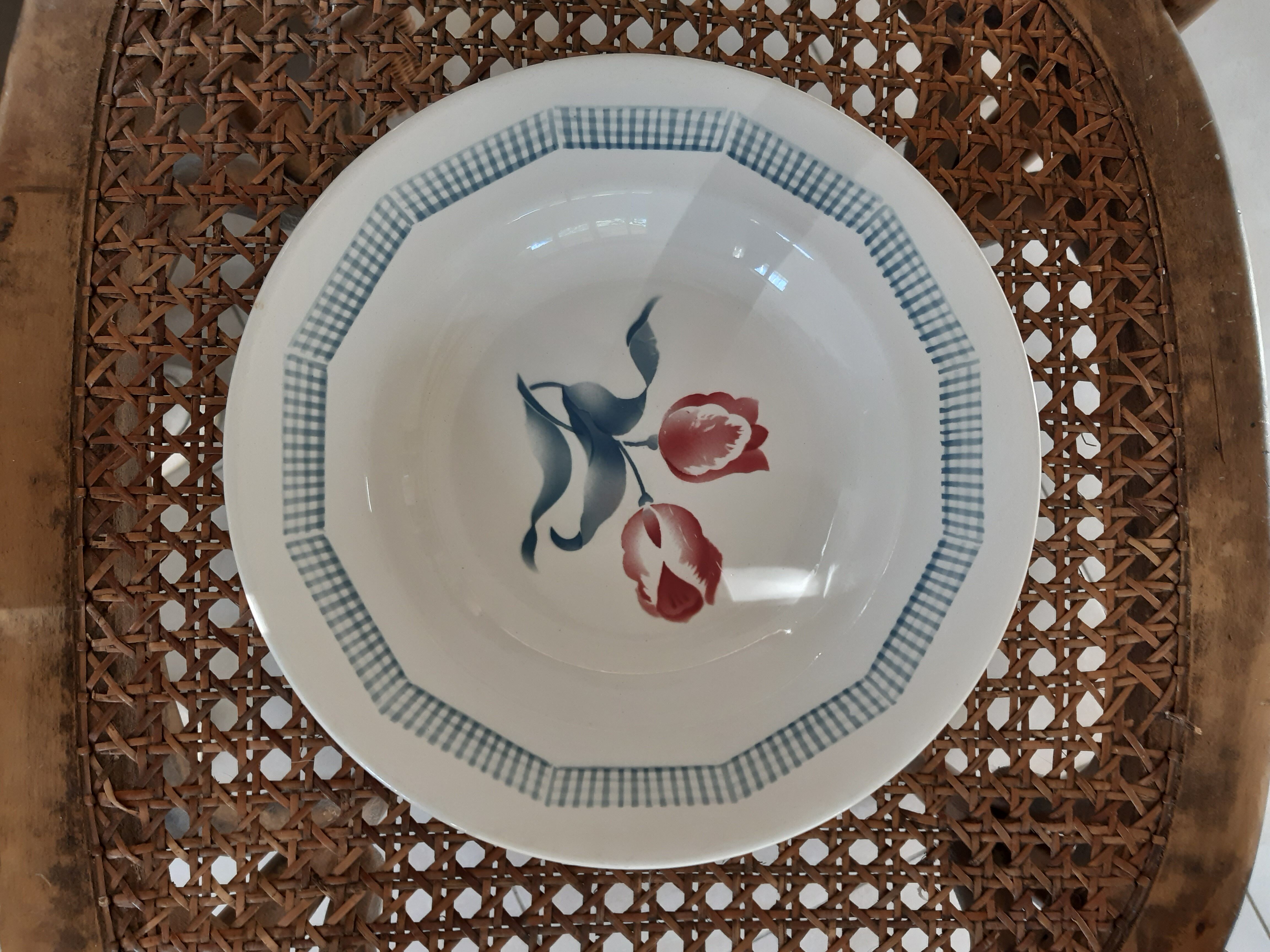 4 digoin sarreguemines plates