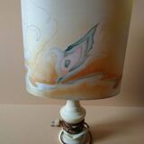 Lamp with silk lampshade