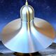 Large vintage space age 1970 aluminum pendant light L