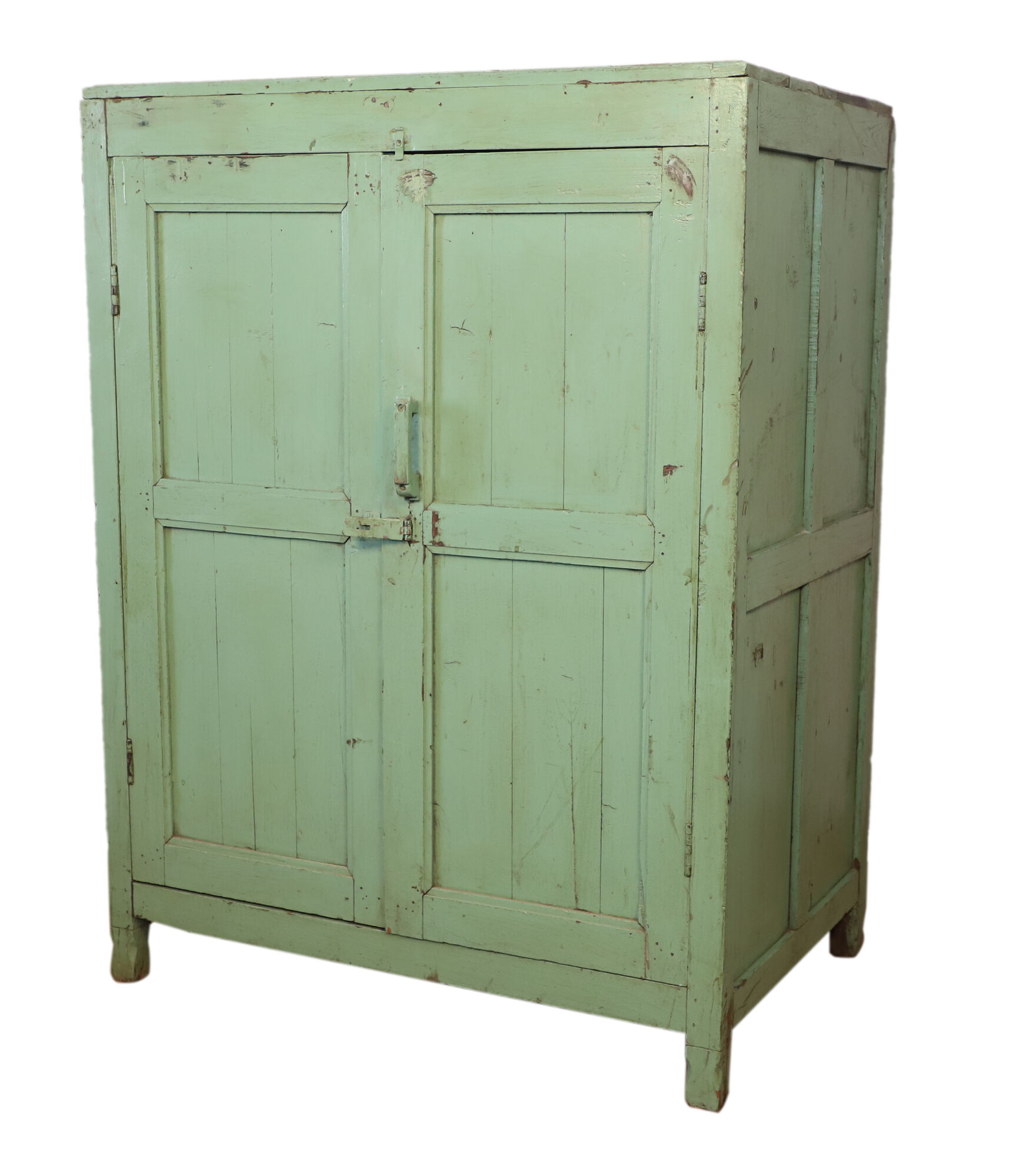 Vaisselier - Burmese teak buffet with original pistachio green patina