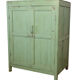 Vaisselier - Burmese teak buffet with original pistachio green patina
