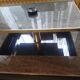 Transformable coffee table in marble and brass – fedam – italian design