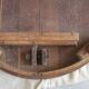 1930s oak dining table, slightly oval.