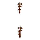 A pair of antique brass wall sconces.