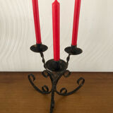 Vintage forged 3 candle holder