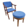Scandinavian style armchair + velvet footrest