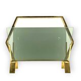 Modern brass magazine rack,  Italy 1970