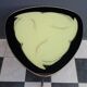 Glass coffee table 1960s Yellow, gold and black glass table top