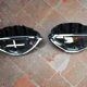 Pair of shell wall lights, black ceramic, Italy, 1970