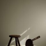 A pair of Wabi Sabi stools carved from pine, mid-century modern Swedish style, 1960s.