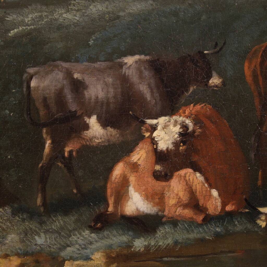 Refined 18th century bucolic landscape painting