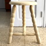 Vintage tripod stool from the 70s painted wood