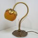 Bronze water lily foot lamp and Art Nouveau style glass paste