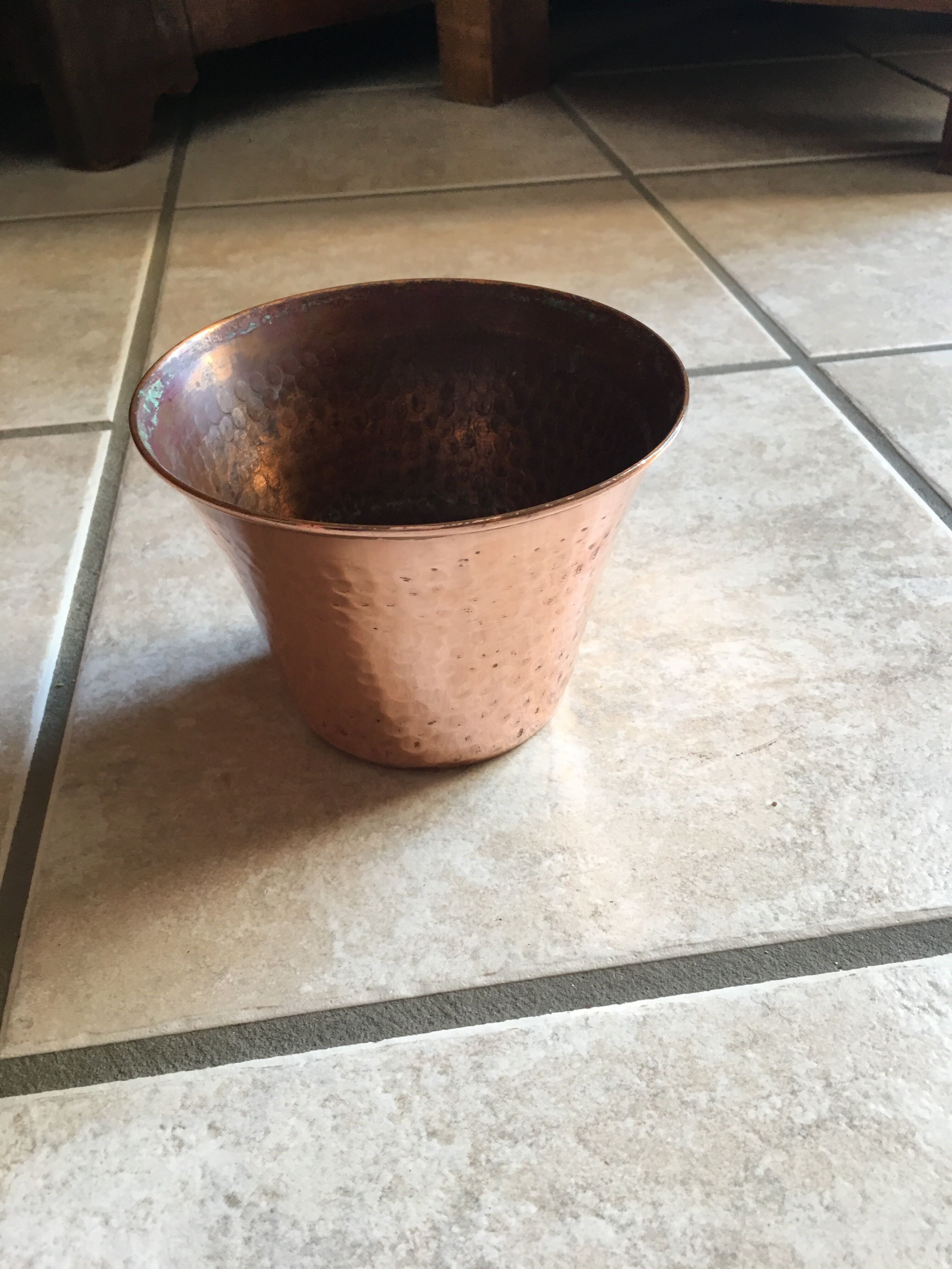 Hammered copper pot cover