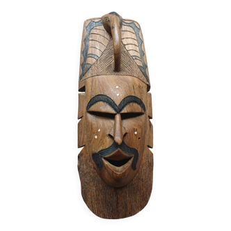African Mask in Hand-Carved Wood