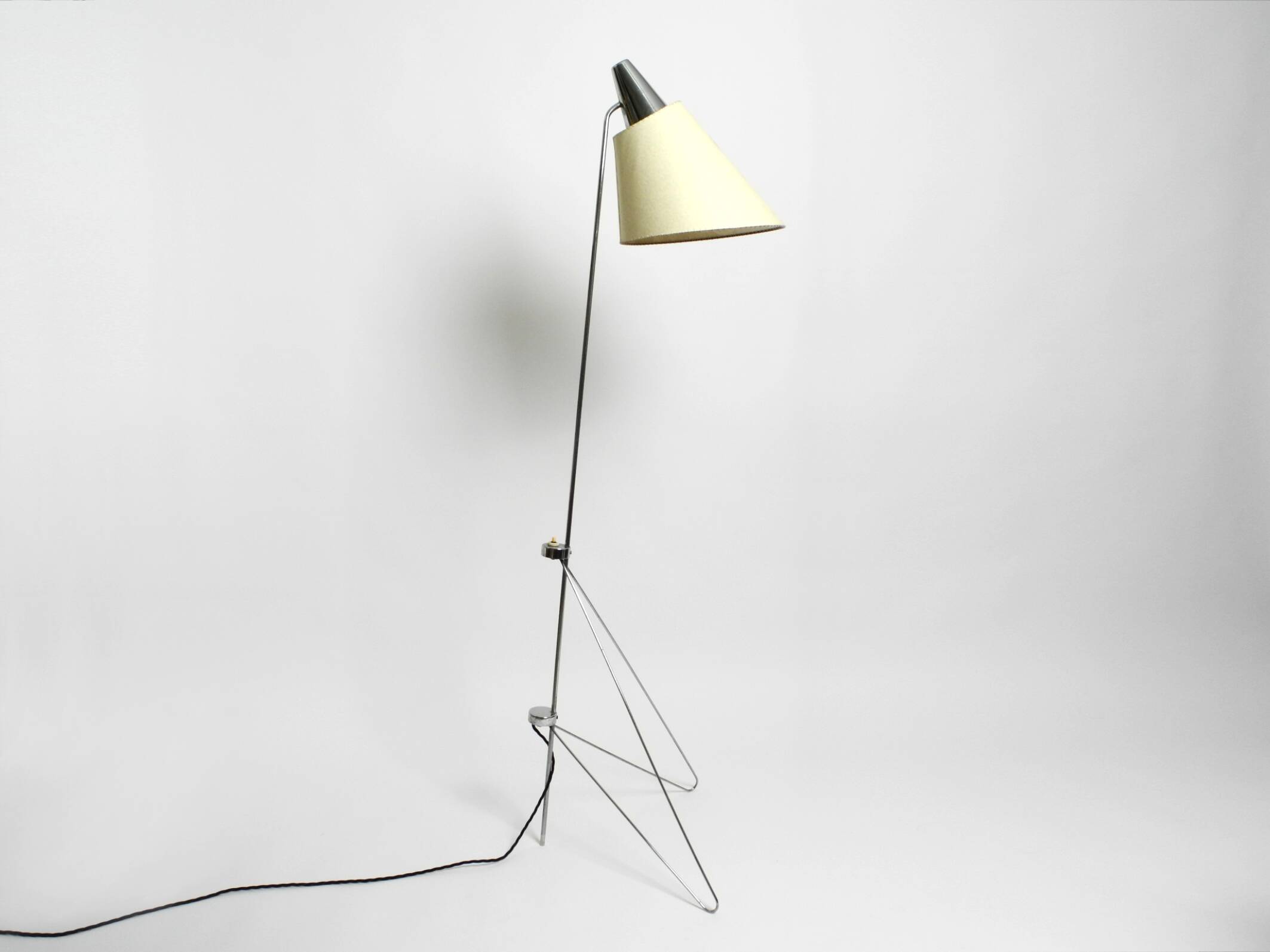 Original 1960s metal chrome floor lamp by Josef Hurka for Napako Czech
