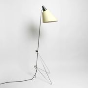 Original 1960s metal chrome floor lamp by Josef Hurka for Napako Czech