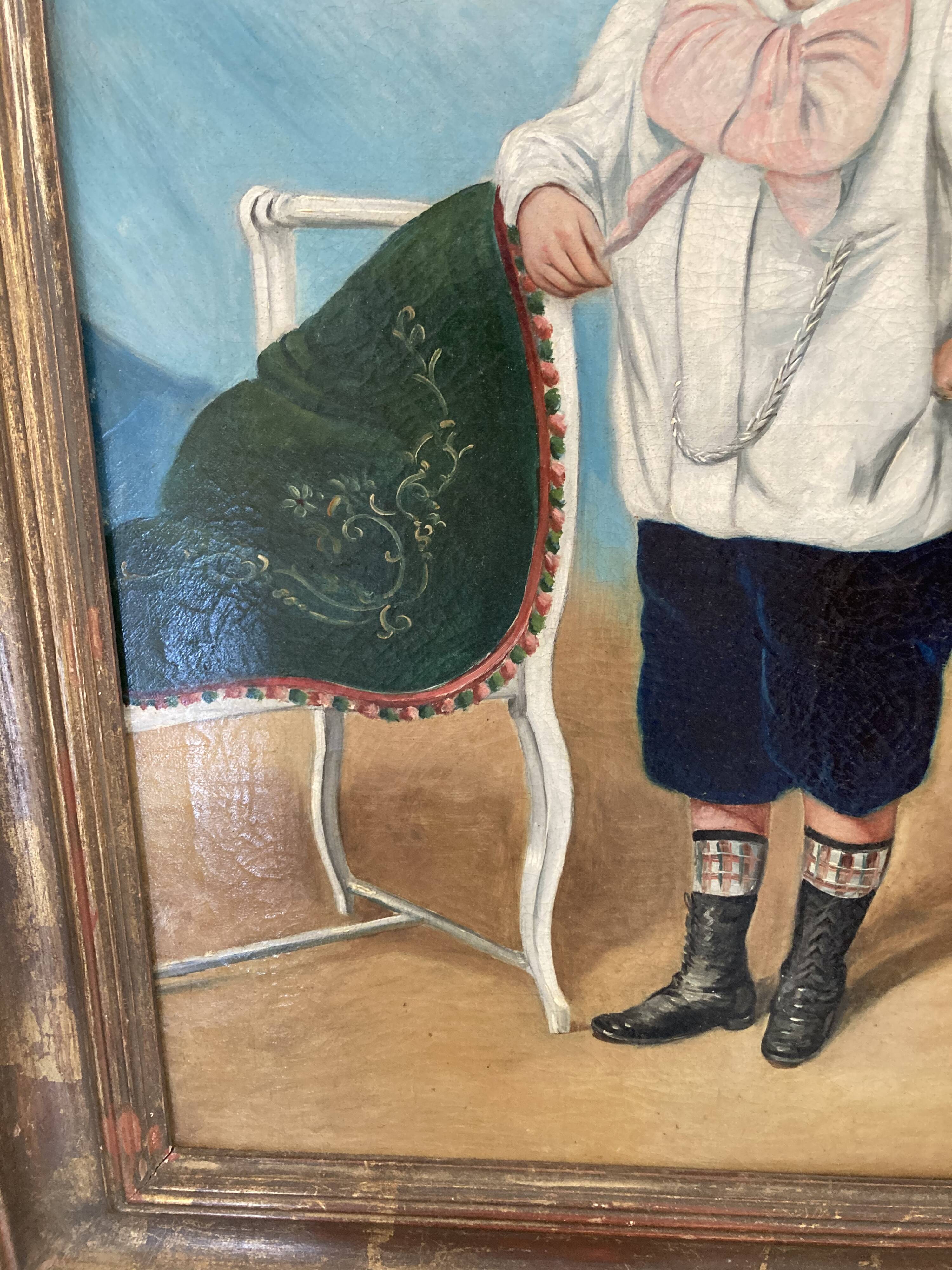 Oil portrait of a young boy