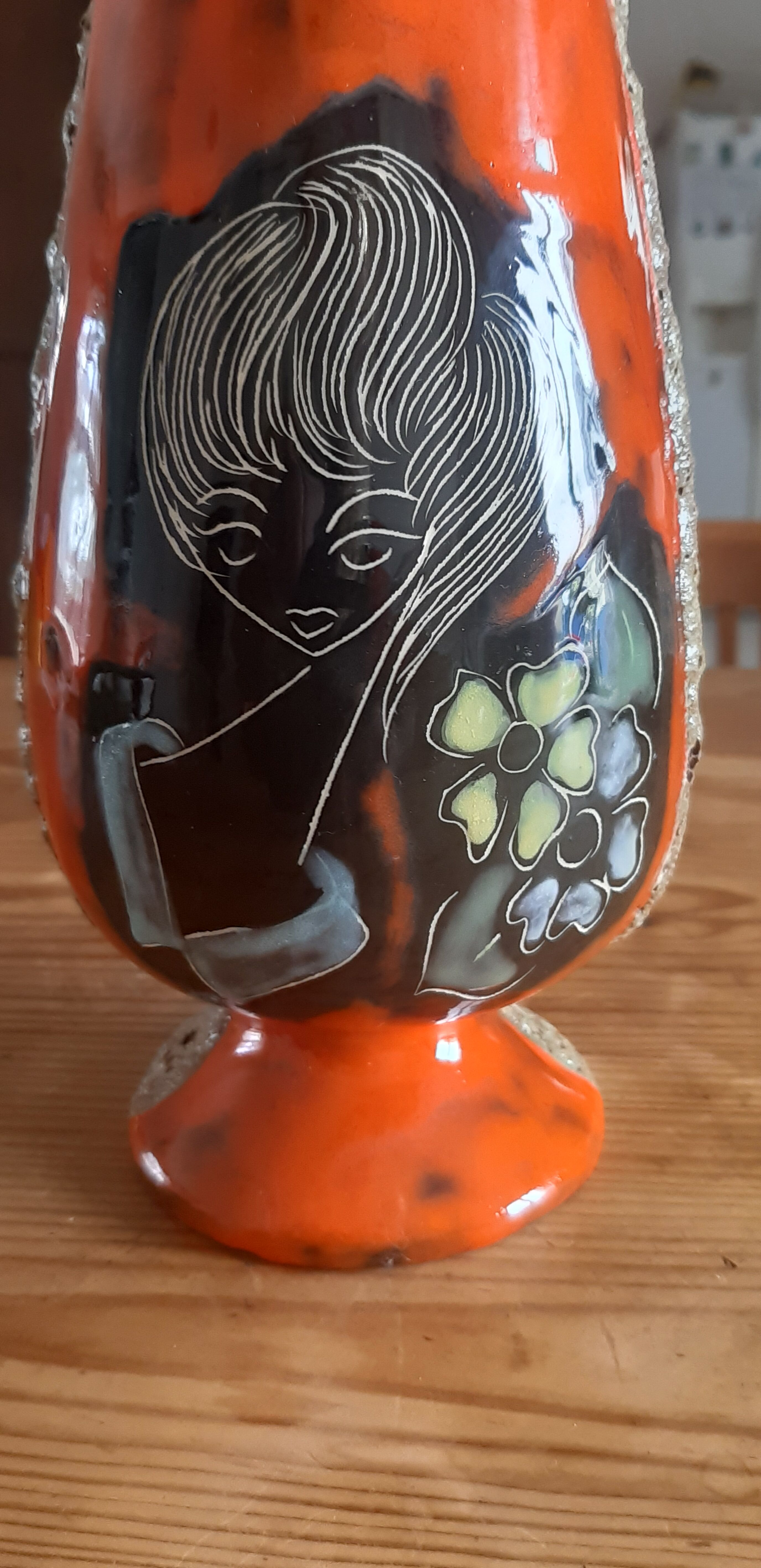 Vintage Vase in Glazed Ceramic